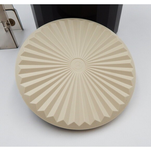 Tupperware 3-Piece Ice Bucket Mocha Brown 1683-5 1684-6 W/Tongs Push Button Lid - Picture 7 of 12